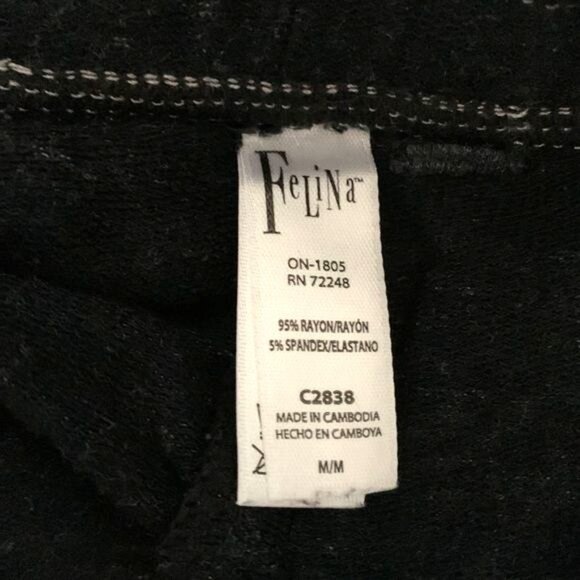 Womens Heathered Black Lounge Set M/M By Felina - Picture 3 of 15